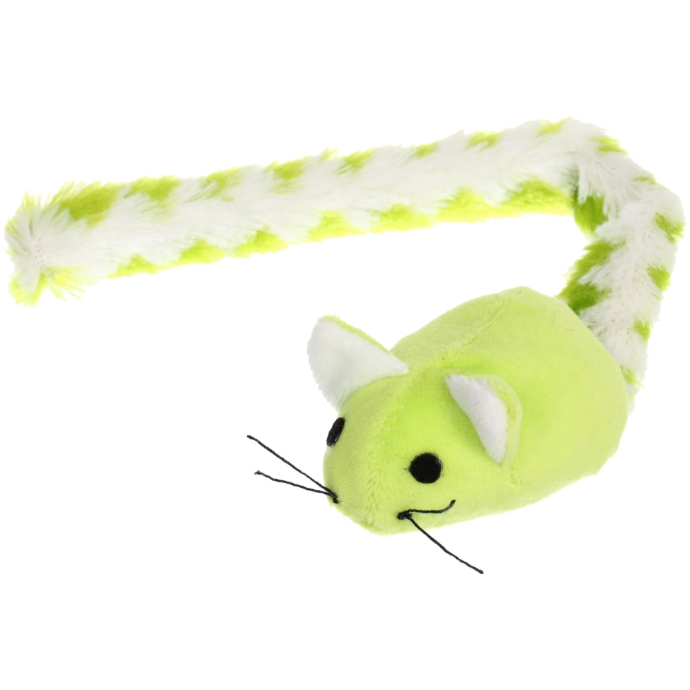 Игрушка - мышка для кошек «ЦЕПКИЕ ЛАПКИ», цвет зеленый, шуршащий хвостик 7см