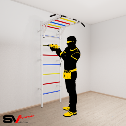 Монтаж шведской стенки Sv Sport в бетонные, кирпичные стены