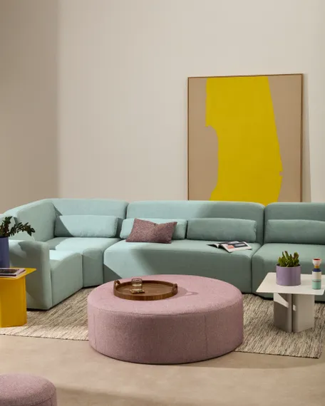 Пуф Kaeli фиолетовый со съемным чехлом Ø120 см