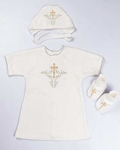 Крестильный набор р.68, цвет молочный 13-13