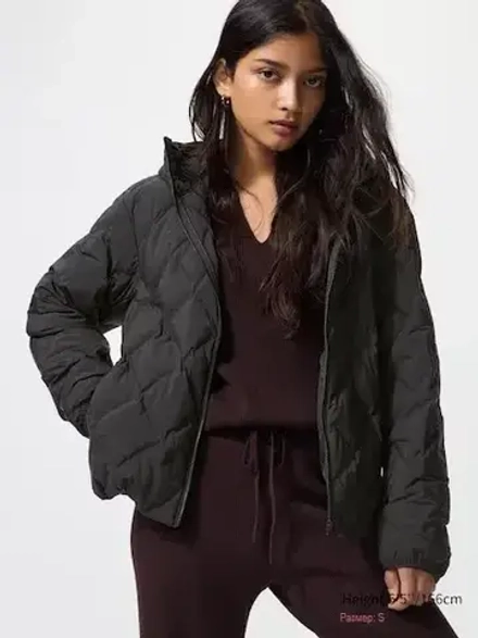 UNIQLO КУРТКА С КАПЮШОНОМ, ЧЕРНЫЙ