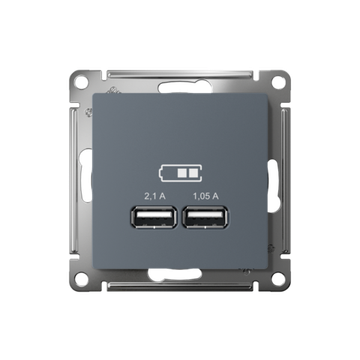 Розетка USB AtlasDesign тип A+A 5В 1х2.1А 2х1.05А механизм грифель SE ATN000733