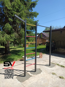 Монтаж уличной шведской стенки Sv Sport (3 вертикальных столба)