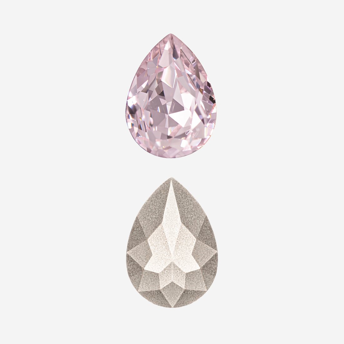 Кристалл Капля (Drop), оттенок "Светло-розовый"/"Light Rose", 10*7мм