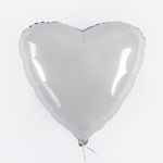 Ag Шар Сердце 18'' / 46 см, белый блеск (БГ-15)