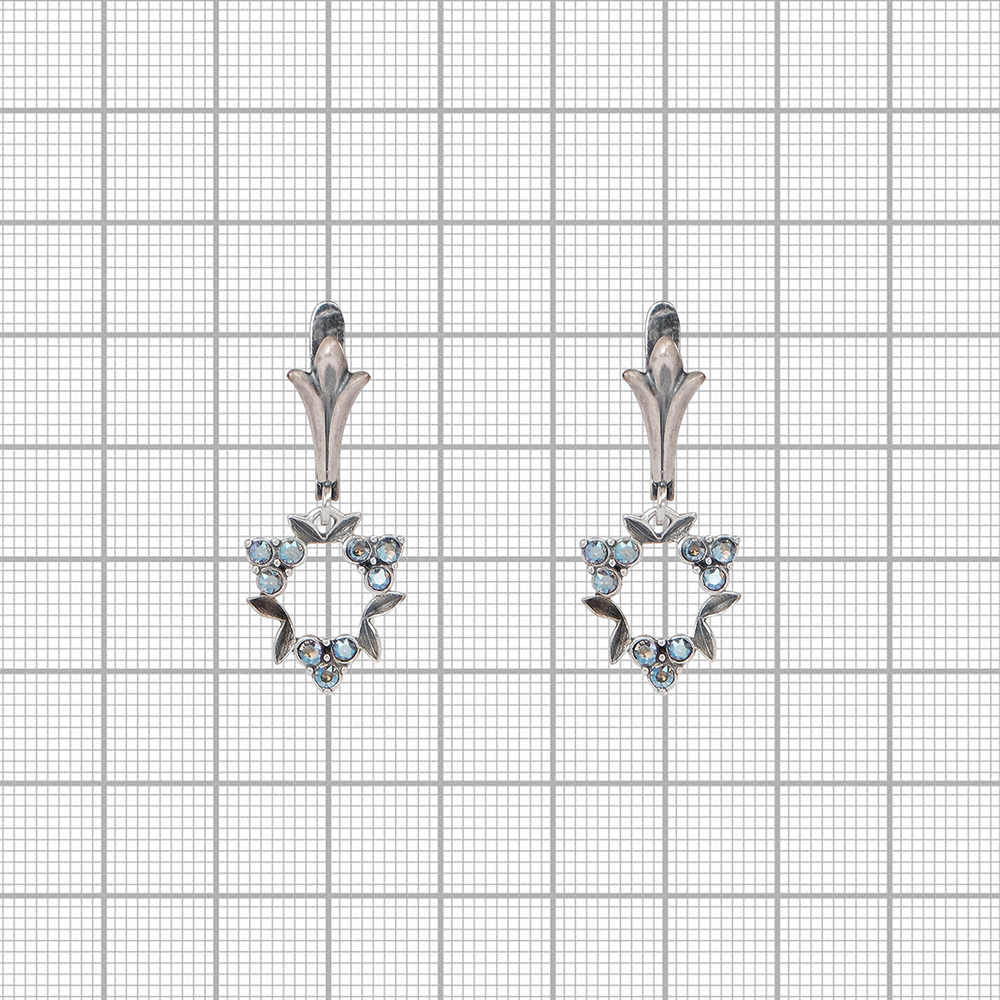 "Тинтана"  серьги в серебряном покрытии из коллекции "Хрустальный сад" от Jenavi  с английским замком