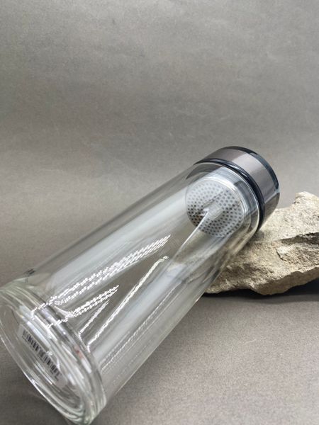 Фляга-термос стеклянная, двухслойная, 380 мл