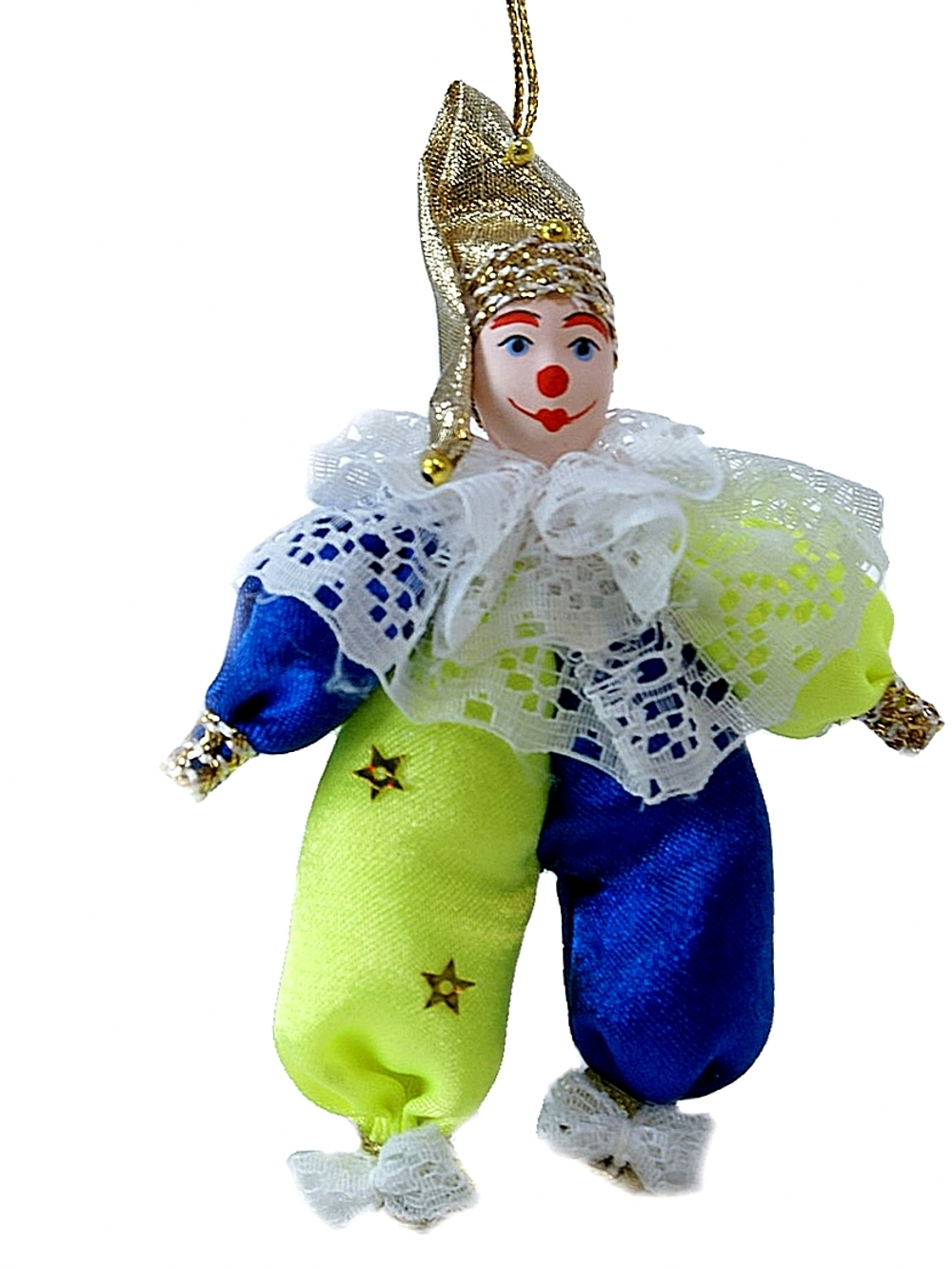 Кукла-подвеска сувенирная фарфоровая "Клоун Рыжий"