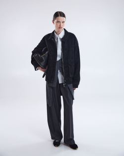 Куртка из искусственной замши с утеплителем черный