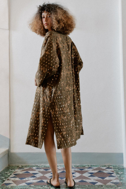 ZARA ДЛИННОЕ КИМОНО С ПАЙЕТКАМИ, ТЕМНЫЙ ХАКИ