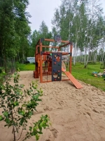 Детская площадка Савушка КУБ-3 (Махагон) подушками и коконом