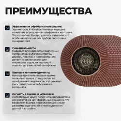 Круг лепестковый торцевой 125 x 22.2 x 22; P40