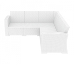 Диван пластиковый плетеный угловой с подушками Siesta Contract Monaco Lounge Corner, белый