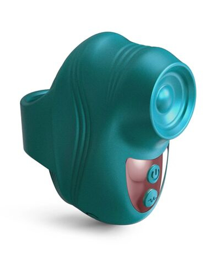 Зеленый клиторальный стимулятор на палец Kisscool