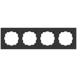 Рамка для розеток и выключателей Intro Accent 6-504-07 на 4 поста, СУ, рафит | Intro