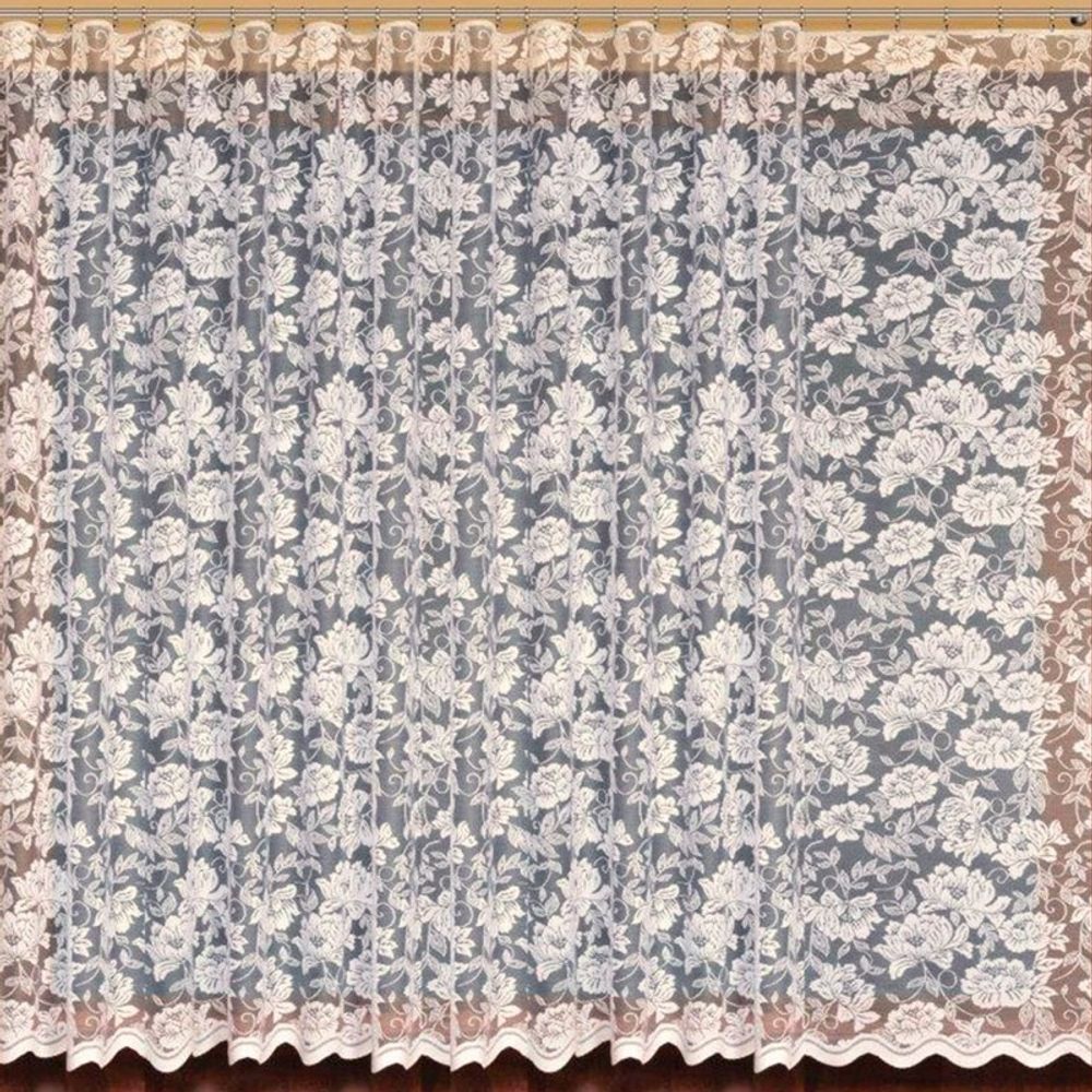 Занавеска "Ф. ВАЛЬС ЦВЕТОВ" на шторной ленте, цвет кремовый, Польша.