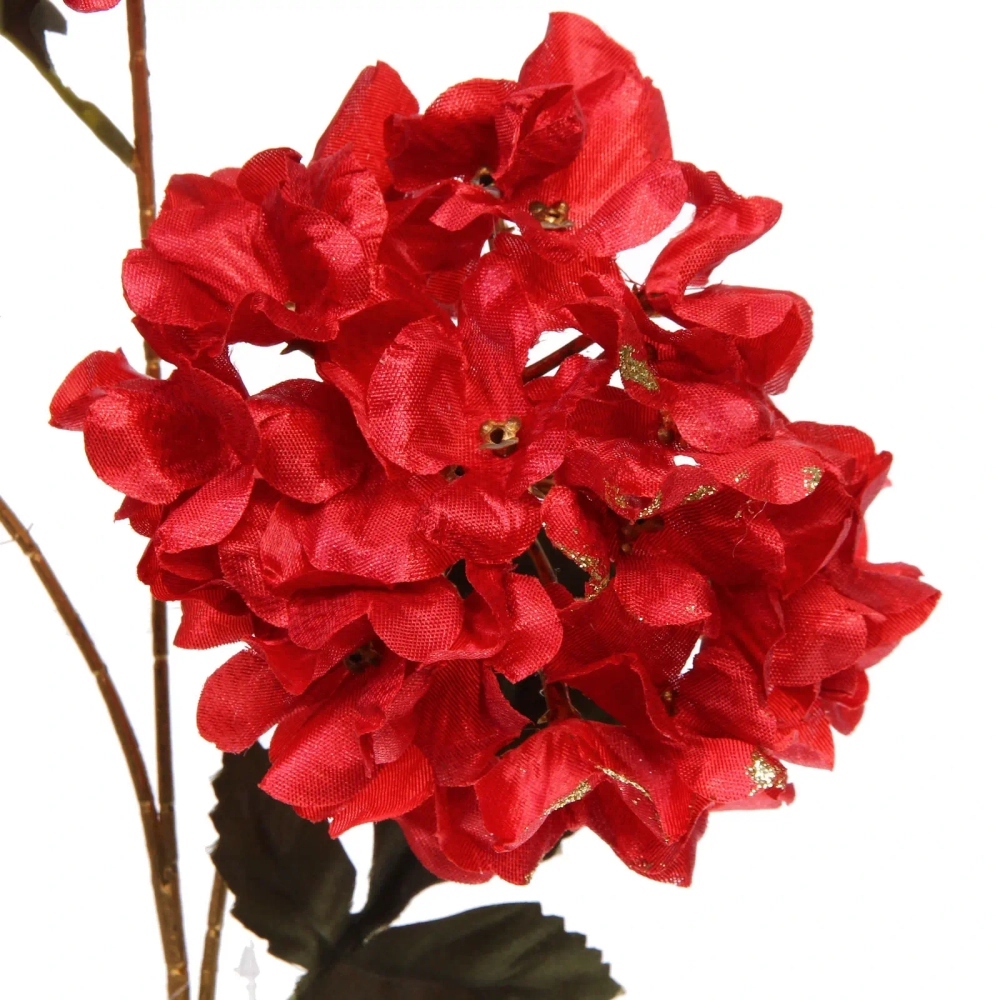 Искусственные цветы «FLOWERS GLAMOUR» 70см Гортензии 3 цветка красные