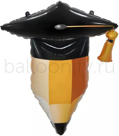 Шар (35''/89 см) Фигура, Карандаш на Выпускной, 1 шт.
