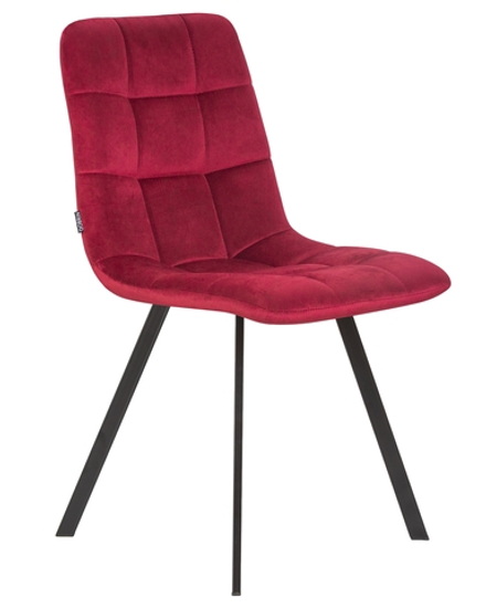 Стул обеденный DOBRIN ALEX SQUARE, черные матовые ножки, бордовый велюр (V108-85)