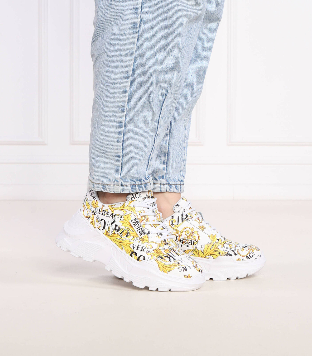 кожаные кроссовки Versace Jeans Couture - белый(74VA3SC2ZP096)