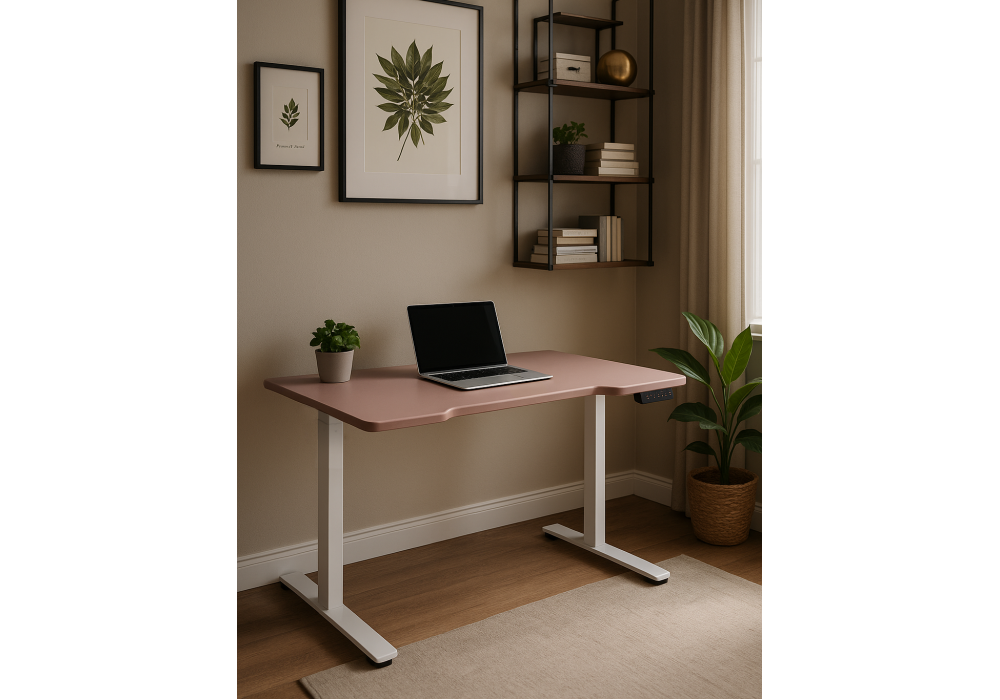 Компьютерный стол Woodville Маркос 140х80 розовый, белый, ножки белые