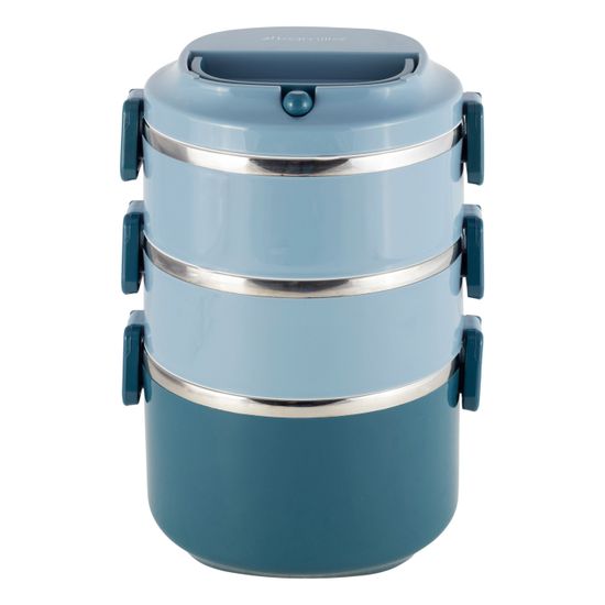 Ланч бокс тройной 2400 мл. Kamille KM-2137 пластик, нержавеющая сталь