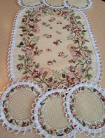 Набор декоративных гобеленовых салфеток "Весна" (1 шт 31х47+6 шт d 13)