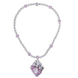 Колье с Бриллиантами и Розовыми Сапфирами, N0132-0/1