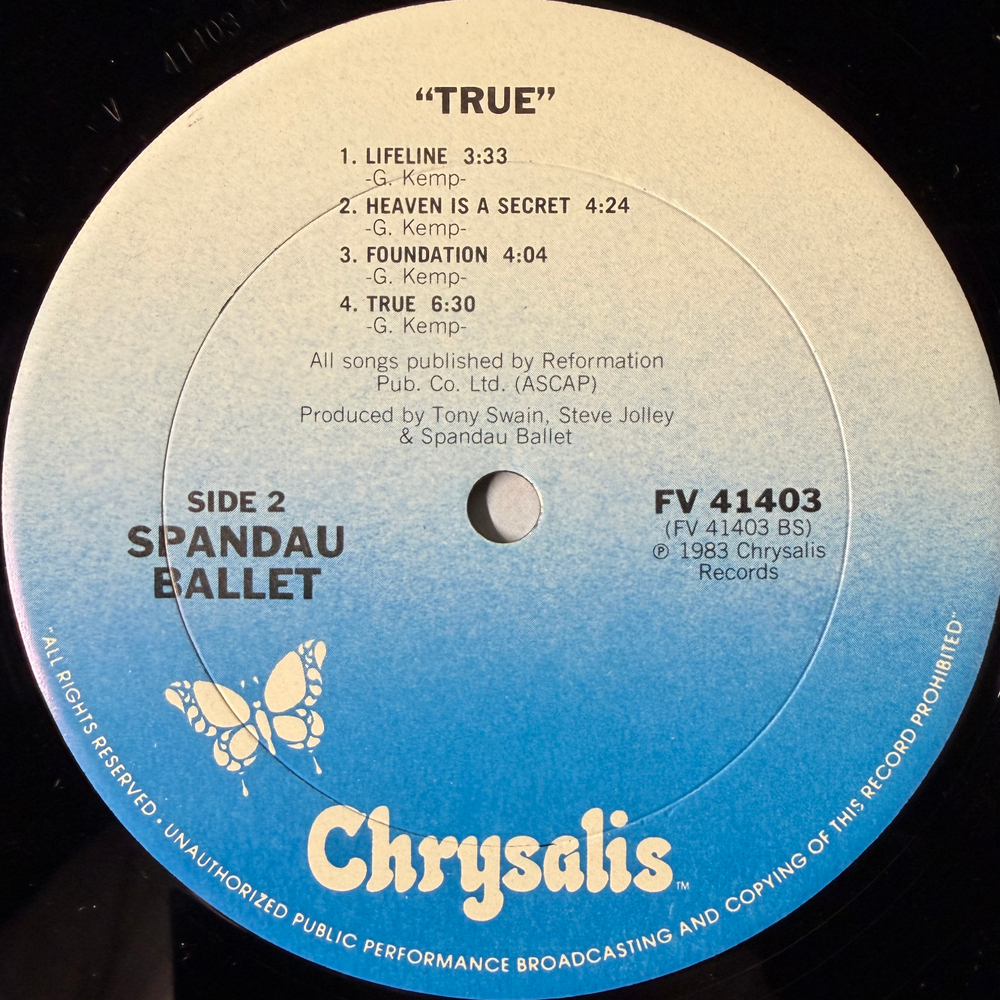 Spandau Ballet ‎– True (США 1983г.) Т