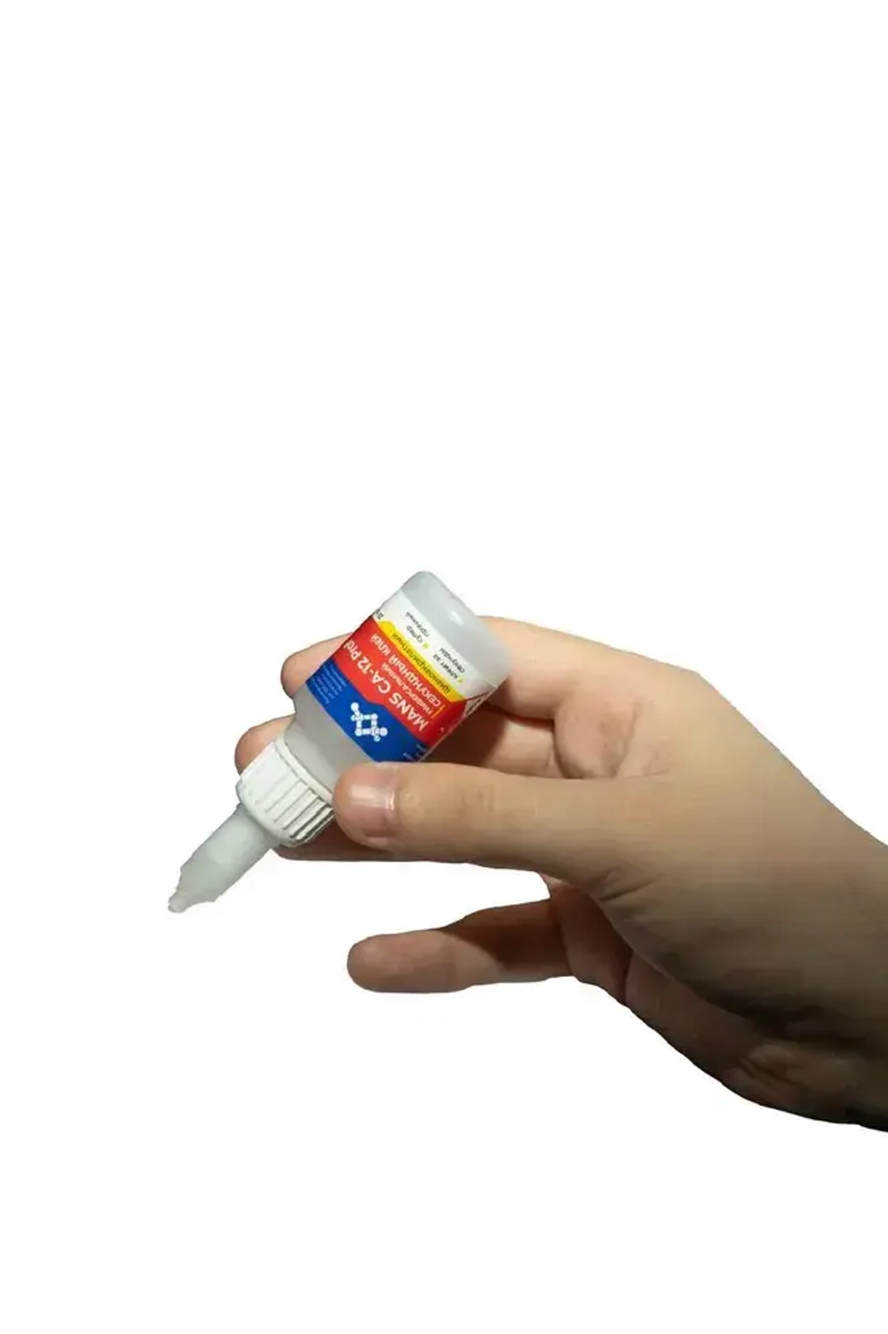 Супер клей CA-12 (космофен, cosmofen CA-500.200) MANS, клей универсальный цианоакрилатный влагостойкий супер секундный MANS Prof, 20 гр