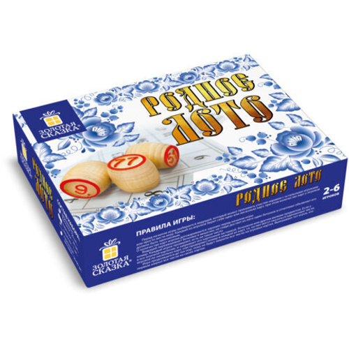 Родное лото классическое с деревянными бочонками, в картонной упаковке, ЗОЛОТАЯ СКАЗКА, 664710