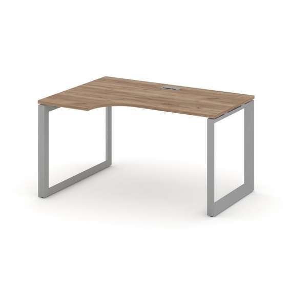 Style Project Стол рабочий эргономичный SN-59O.SPA-022(L) Дуб Табак/Металл Серый/Серебро Заглушка 15