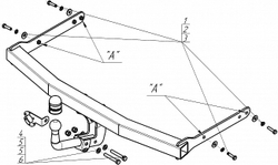 Фаркоп Motodor SKODA Octavia A5, A7, A8 (оцинк. Шар) арт.92304-A