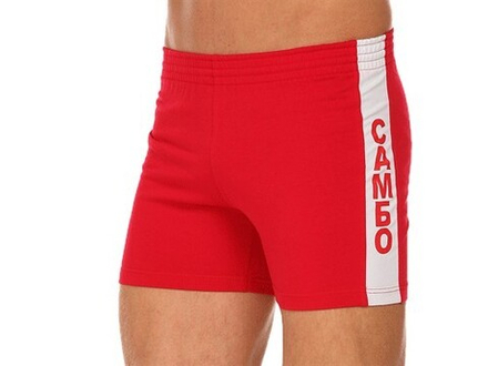 Шорты для самбо. Цвет красный. Размер 54.