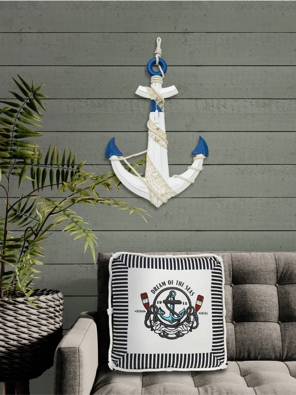 Декоративная подушка в морском стиле 40*40 см
