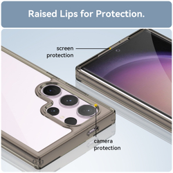 Усиленный чехол с защитными рамками для Samsung Galaxy S24 Ultra, серые рамки