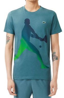 Мужская теннисная футболка Lacoste Tennis X Novak Djokovic T-Shirt & Cap Set - hydro blue