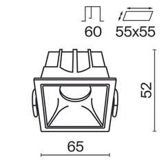 Встраиваемый светильник Альфа / Alfa LED 10 Вт 3000 К 36° Technical dl043-01-10w3k-sq-w