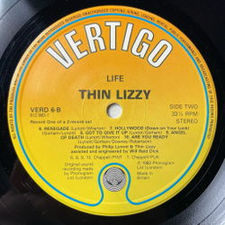 Винтажная виниловая пластинка LP Thin Lizzy Life Live (UK 1983)