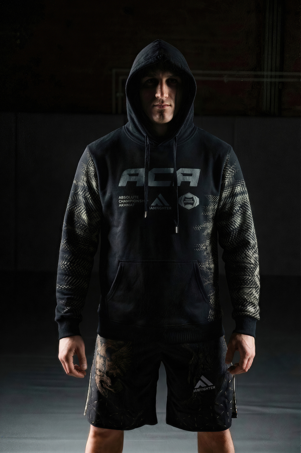 Худи черно-серый АСА с начесом