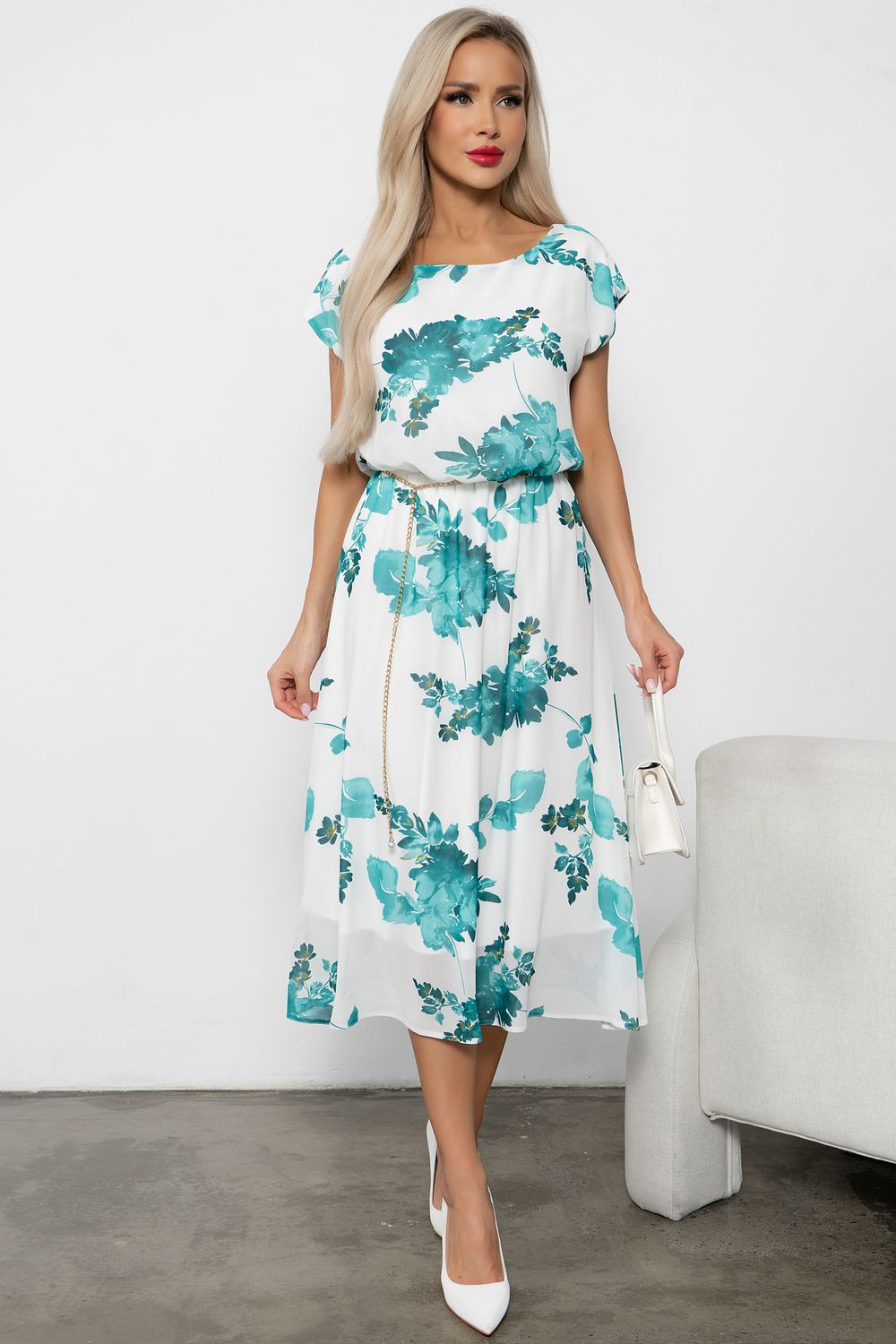 Платье Мерисса (белый/зеленый) Р11-1212/4 Nikol