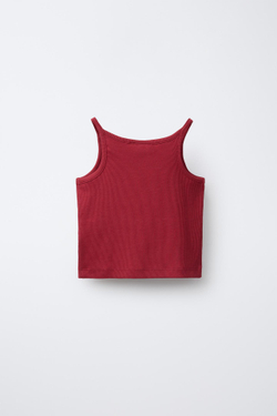ZARA ТОП В РУБЧИК, КРАСНЫЙ