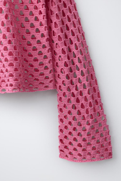 ZARA СВИТЕР С ВЫРЕЗОМ ЛОДОЧКА, РОЗОВАТЫЙ