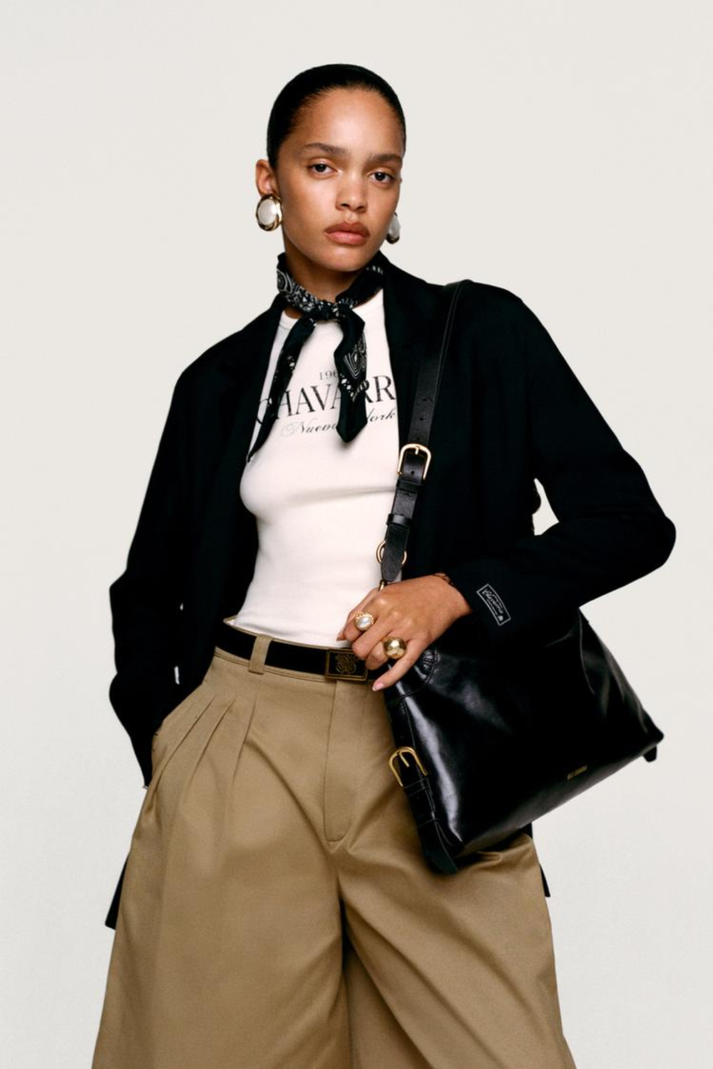 ZARA X WILLY CHAVARRIA КОЖАНАЯ СУМКА-МАКСИ, ЧЕРНЫЙ