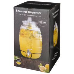 ДИСПЕНСЕР ДЛЯ НАПИТКОВ 10 Л НА ПОДСТАВКЕ РАЗМЕРЫ=22,3*22,3*36 СМ