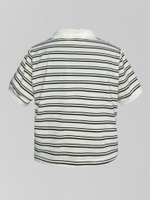 Футболка JL 625 укороченная в полоску с воротником