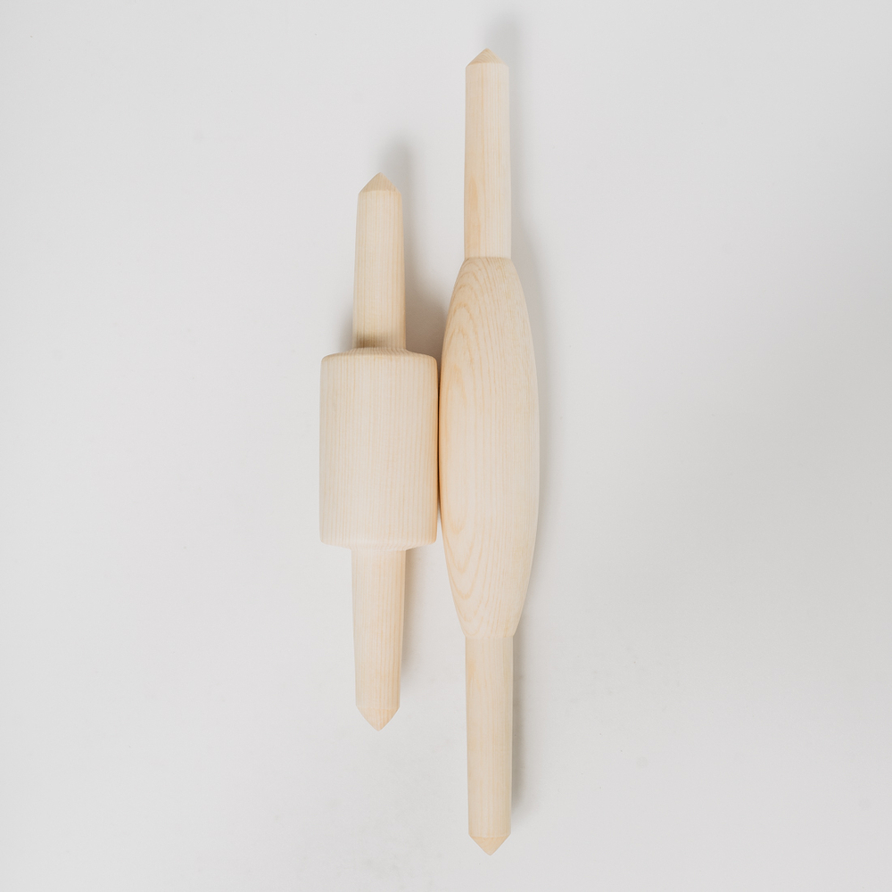 Комплект деревянных узбекских скалок Джуа из сибирского кедра. RPN1