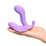 Фиолетовый вибромассажер 11,4см для зоны G с пультом и функцией нагрева ДУ PipeDream Fantasy for G-Spot Stimulate Her Vibe in Purple 4929-12