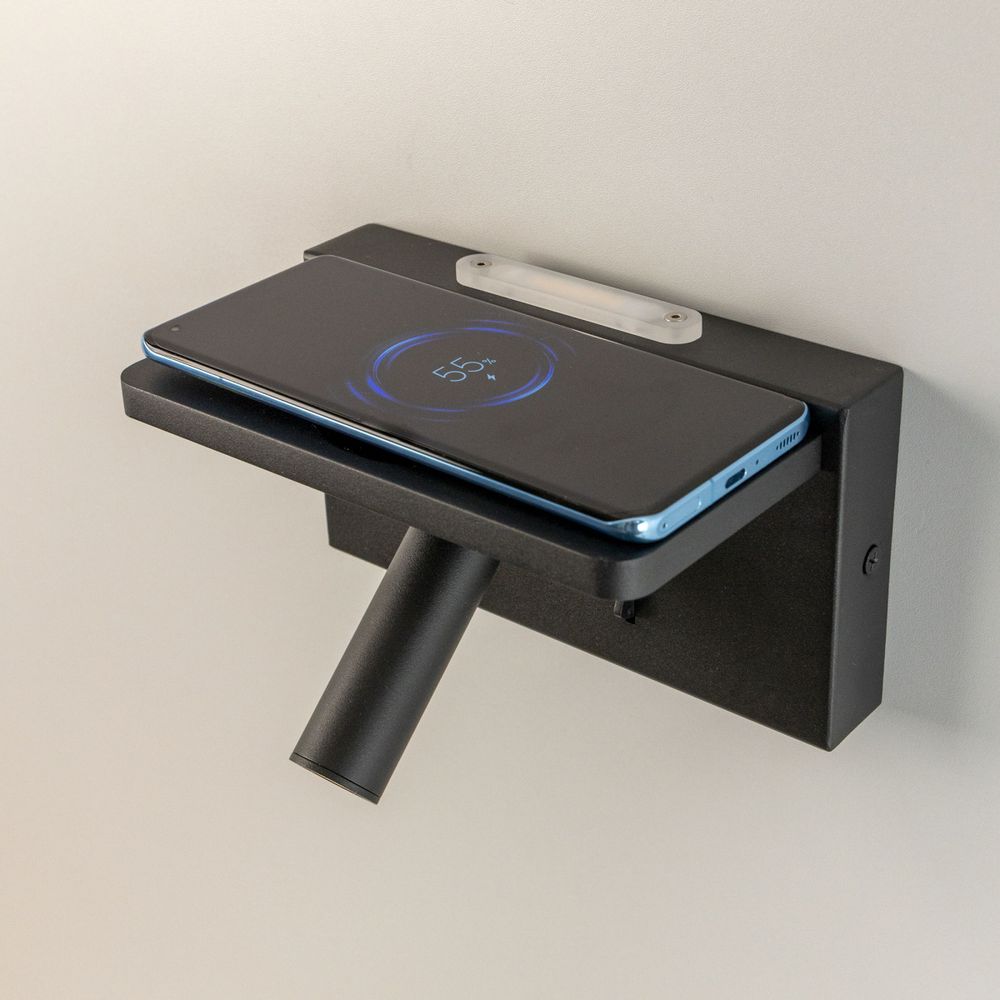 Citilux Декарт CL704371 LED USB QI Светильник поворотный Чёрный