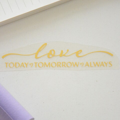 Надпись из термотрансферной пленки "LOVE today tomorrow always"